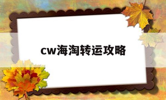 cw海淘转运攻略