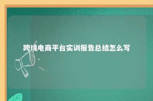 跨境电商平台实训报告总结怎么写 跨境电子商务平台实训报告